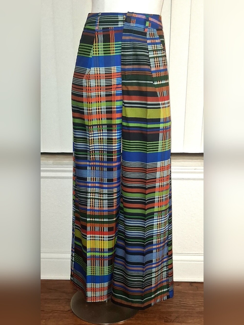 Plaid Wide-Leg Pants